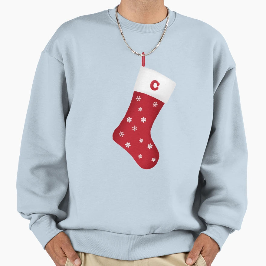 Letter C Festive Stocking Sweatshirt - Trendy Graphic Unisex - T-Shirt, Sweatshirt, Hoodie