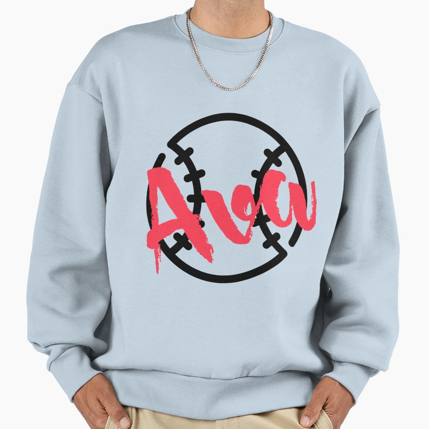 Ava Baseball Baseball Fan Sweatshirt - Casual Everyday Wear Men Women - T-Shirt, Sweatshirt, Hoodie