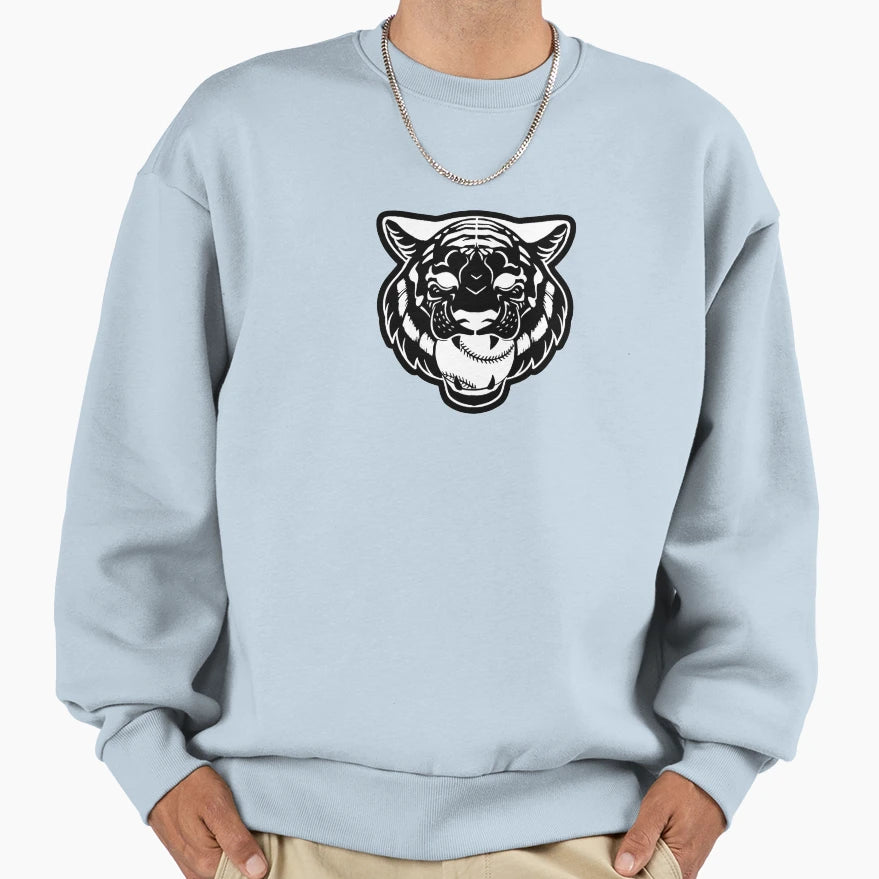 Baseball Tiger Sweatshirt - Casual Everyday Wear for Adults - T-Shirt, Sweatshirt, Hoodie
