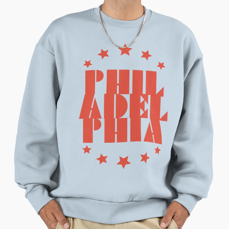 Philadelphia Stamp Sweatshirt - Minimalist Print for Adults - T-Shirt, Sweatshirt, Hoodie