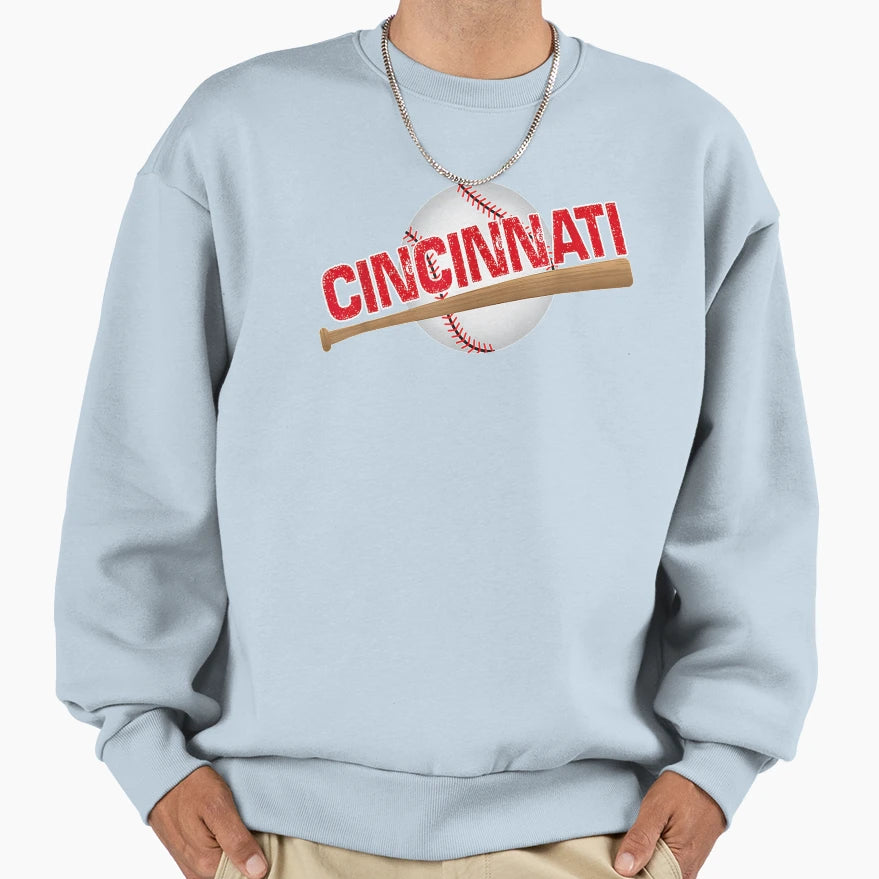 Cincinnati Baseball Sweatshirt - Unique Graphic Men Women - T-Shirt, Sweatshirt, Hoodie