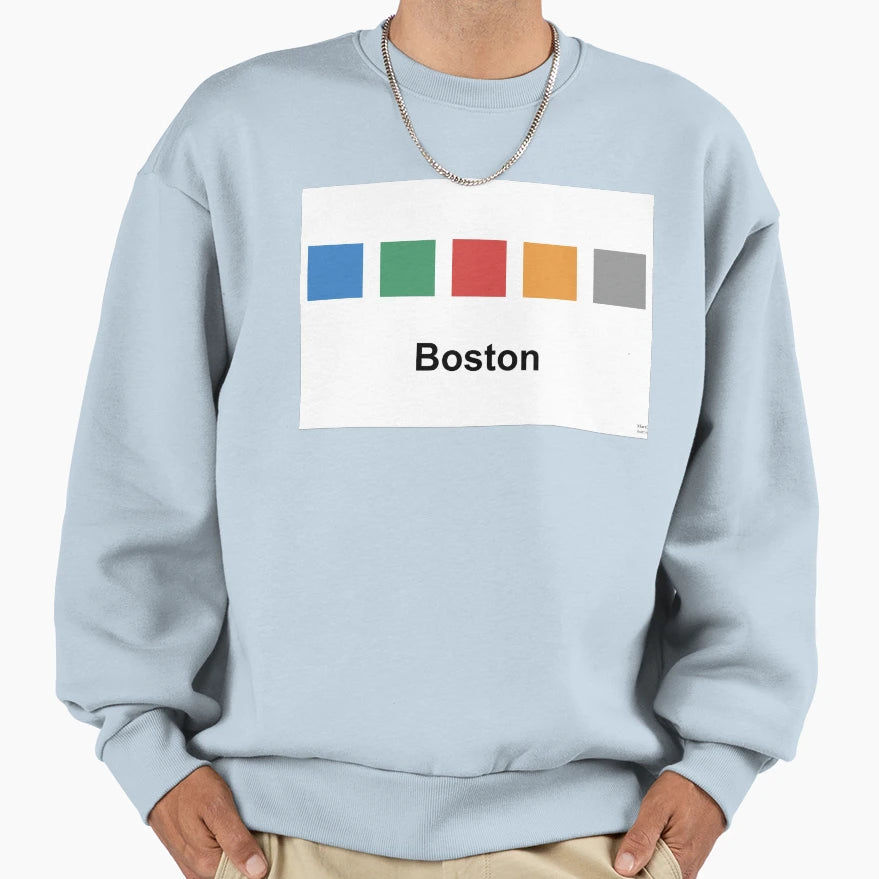 Boston Metro Colors Simple Sweatshirt - Custom Art Print for Adults - T-Shirt, Sweatshirt, Hoodie