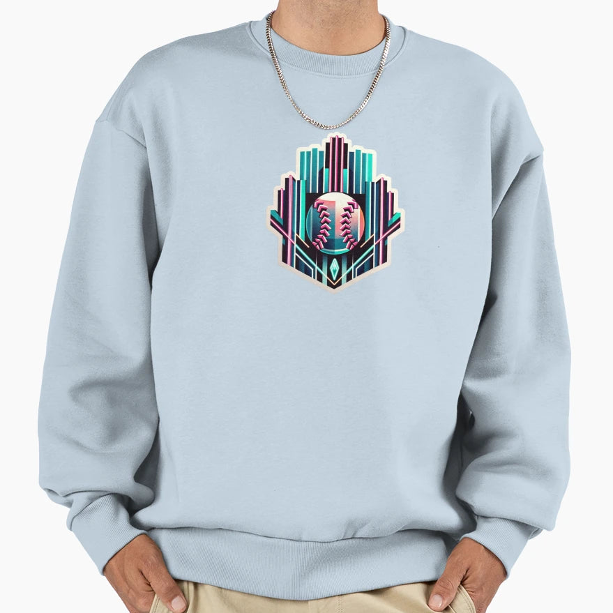 Art Deco Baseball Fusion Sweatshirt - Novelty Apparel for Adults - T-Shirt, Sweatshirt, Hoodie