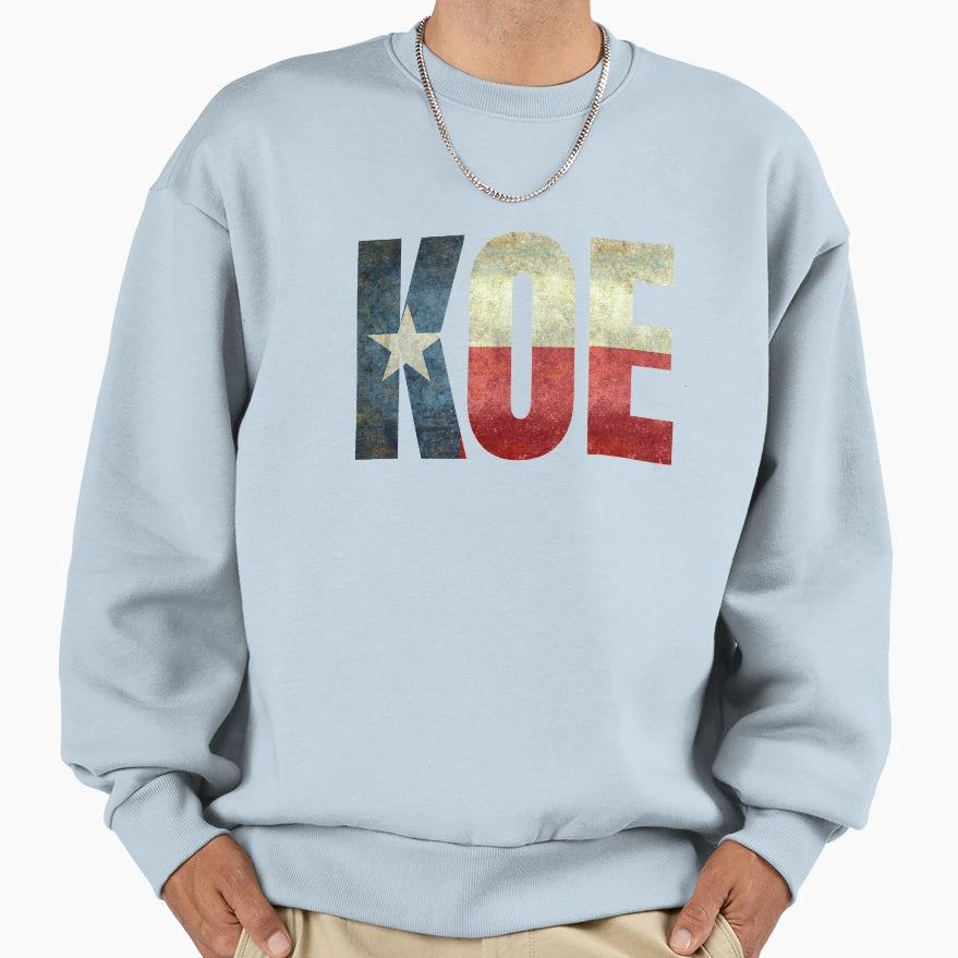Koe Wetzel Texas Flag Sweatshirt - Trendy Graphic Unisex - T-Shirt, Sweatshirt, Hoodie