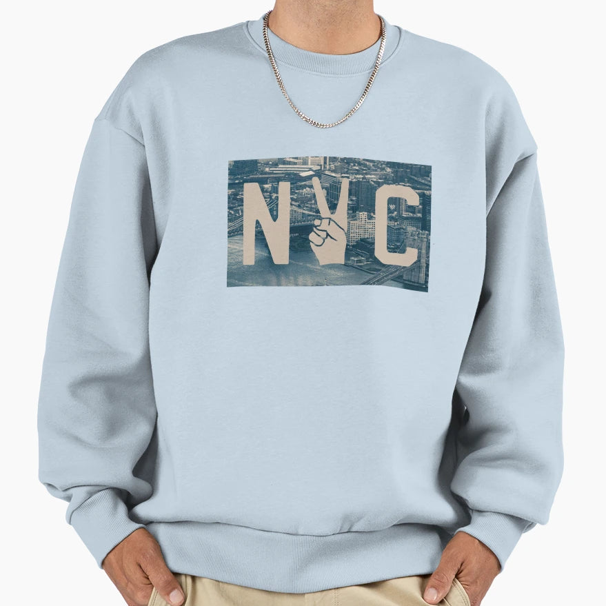 Neutral City Background Nyc Peace Sign Sweatshirt - Graphic Print Men Women - T-Shirt, Sweatshirt, Hoodie