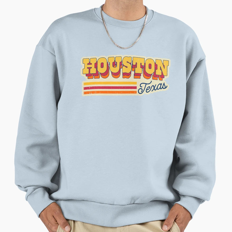 Old School Houston Texas Sweatshirt - Fun Novelty Design Men Women - T-Shirt, Sweatshirt, Hoodie
