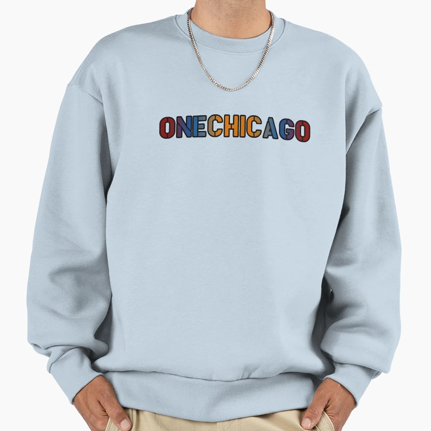 One Chicago Gradient Sweatshirt - Casual Everyday Wear Men Women - T-Shirt, Sweatshirt, Hoodie