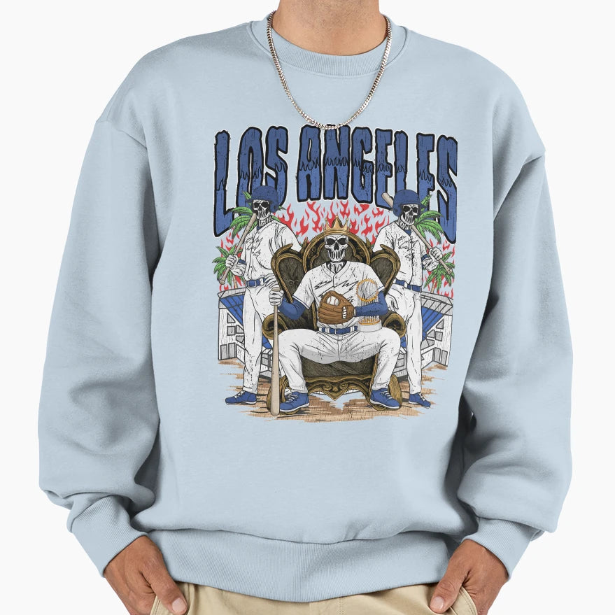 Los Angeles Baseball Skull Sweatshirt - Streetwear Style Men Women - T-Shirt, Sweatshirt, Hoodie