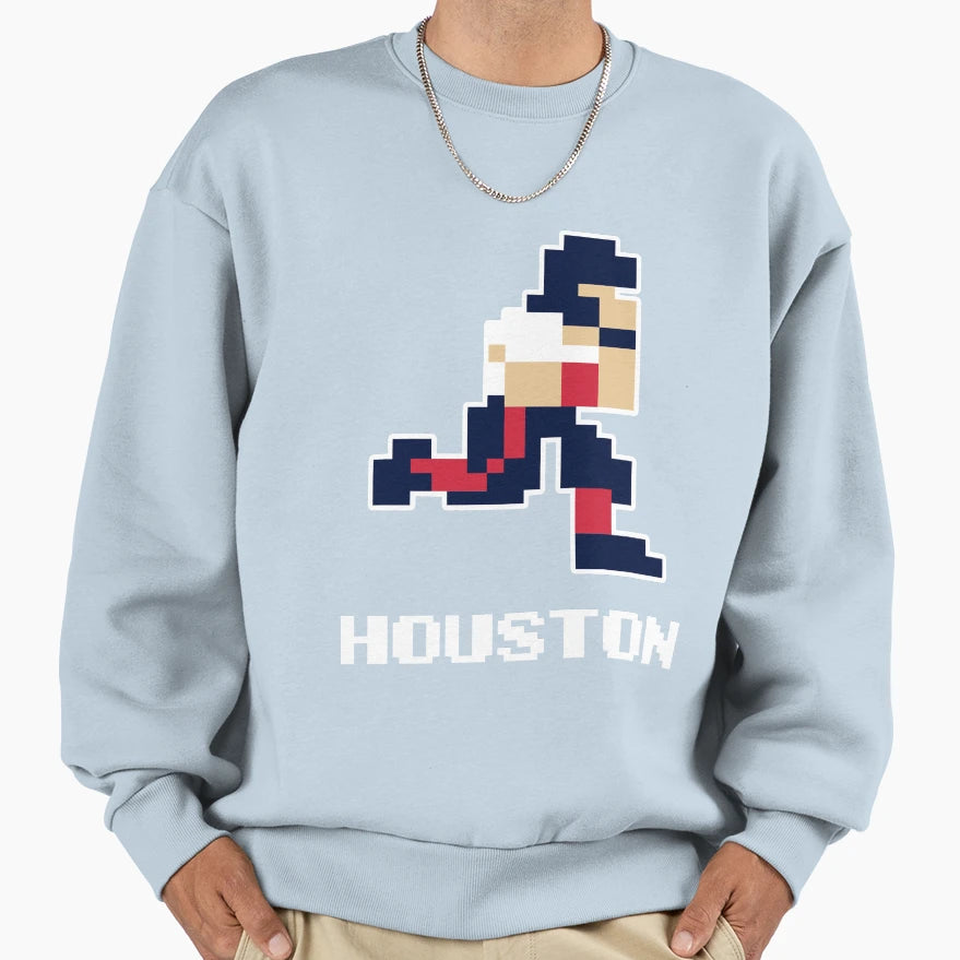 8 Bit Houston Football 1 Sweatshirt - Streetwear Style for Adults - T-Shirt, Sweatshirt, Hoodie