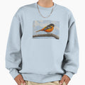 Male Baltimore Oriole Settling Branch Sweatshirt - Aesthetic Graphic Unisex - T-Shirt, Sweatshirt, Hoodie