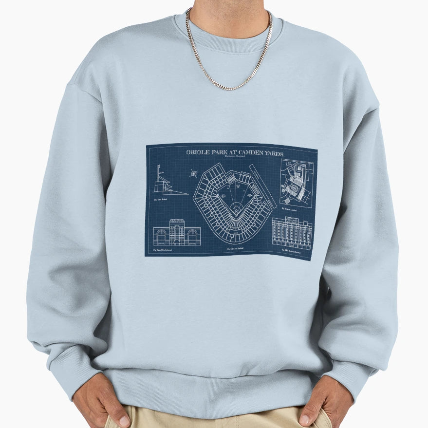 Oriole Park Camden Yards Navy Sweatshirt - Aesthetic Graphic for Adults - T-Shirt, Sweatshirt, Hoodie