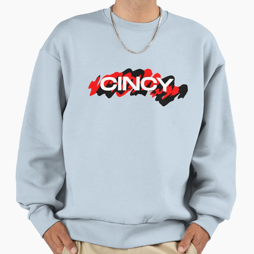 Cincy Scribble Minimal Art Sweatshirt - Custom Art Print Men Women - T-Shirt, Sweatshirt, Hoodie