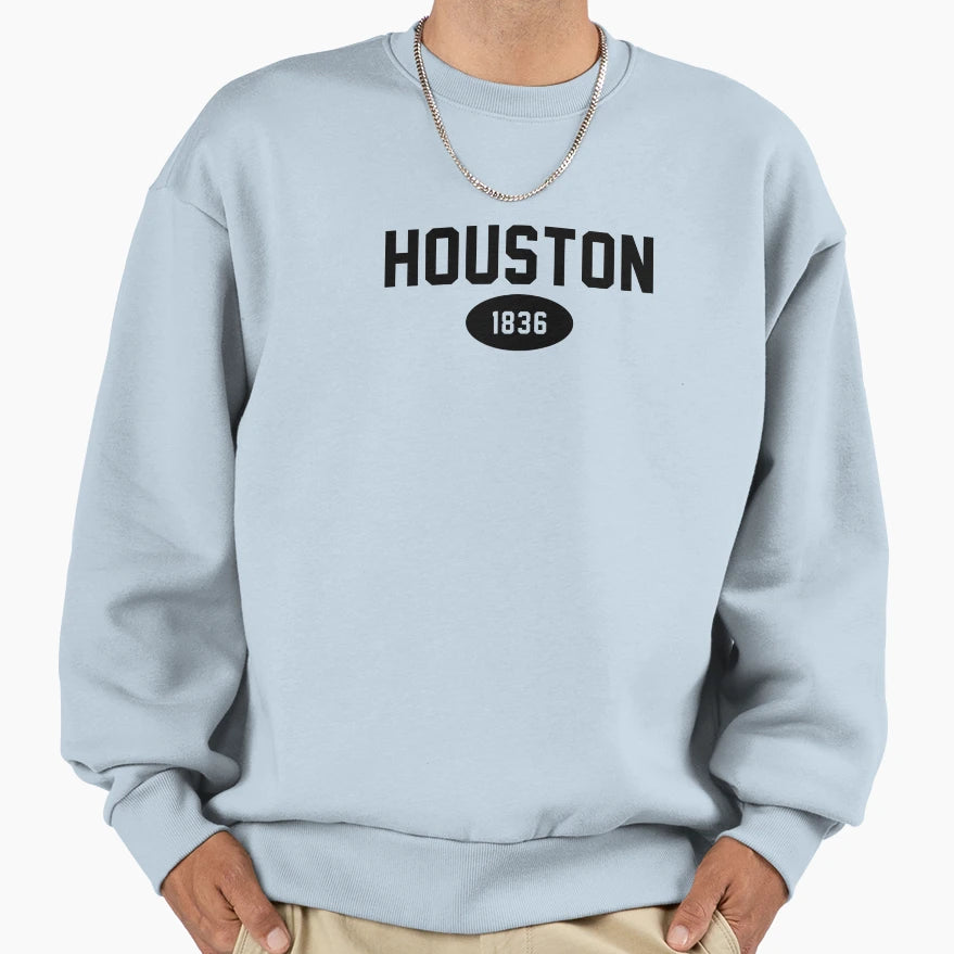 Houston 1836 Black Sweatshirt - Minimalist Print for Adults - T-Shirt, Sweatshirt, Hoodie