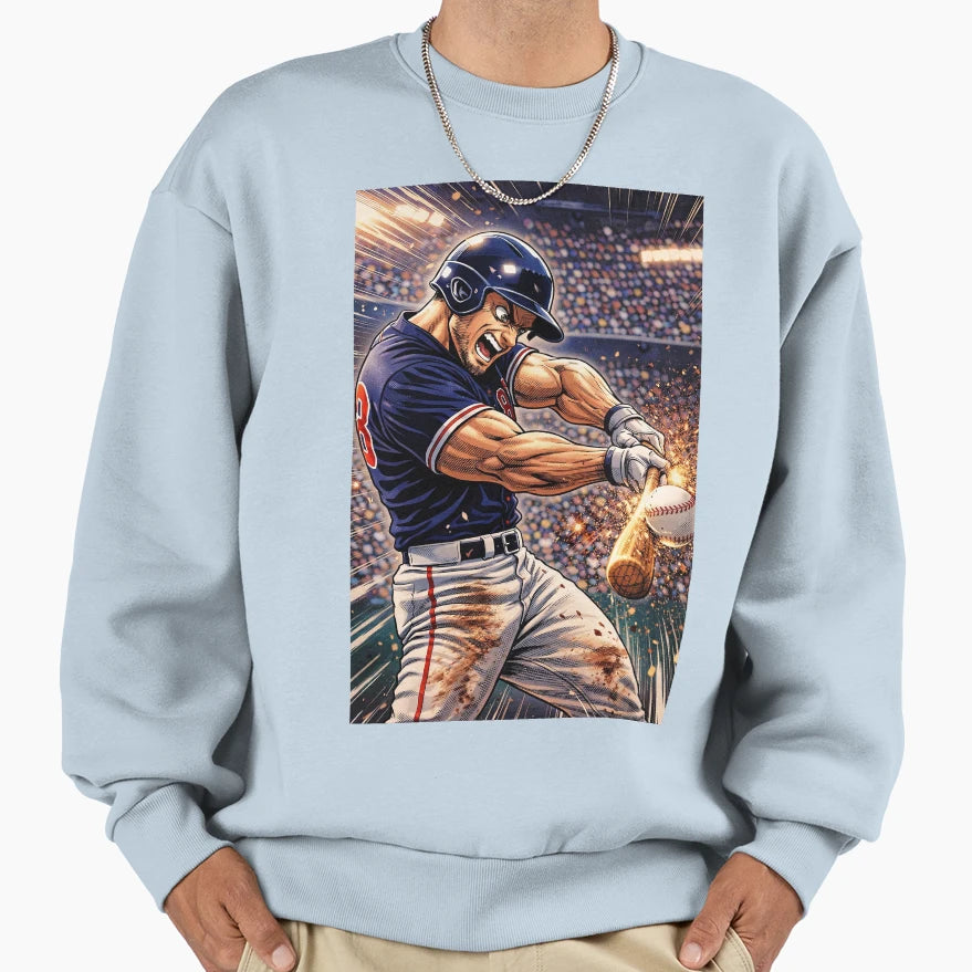 Power Swing Explosive Baseball Batter Sweatshirt - Unique Graphic Unisex - T-Shirt, Sweatshirt, Hoodie