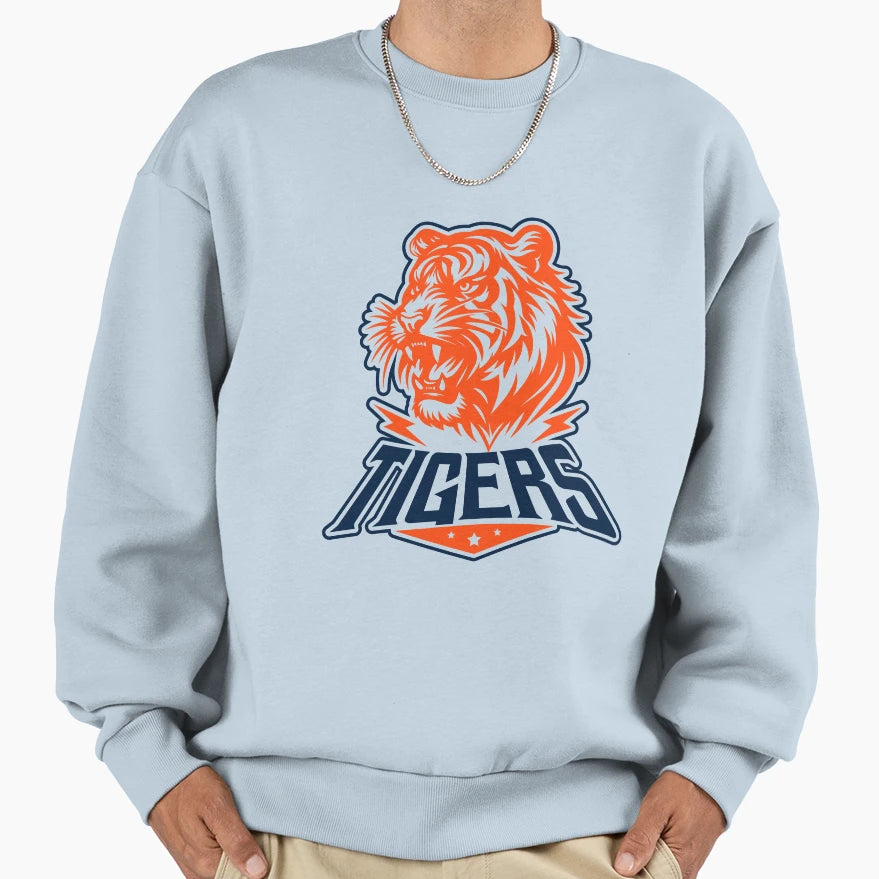 Fierce Tiger Mascot Sports Team Sweatshirt - Aesthetic Graphic for Adults - T-Shirt, Sweatshirt, Hoodie
