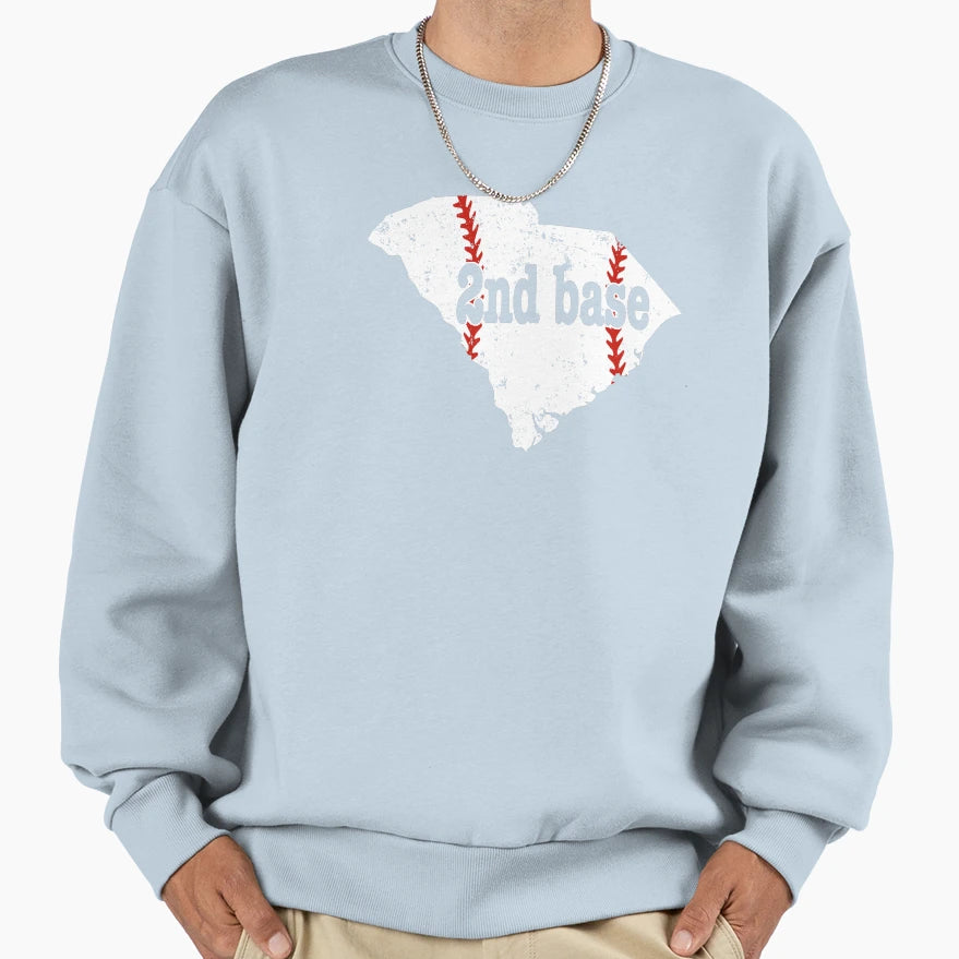 Second Base Baseball South Carolina Sweatshirt - Fun Novelty Design Unisex - T-Shirt, Sweatshirt, Hoodie
