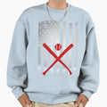 Baseball Usa American Flag Sweatshirt - Minimalist Print Men Women - T-Shirt, Sweatshirt, Hoodie