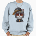 Black White Cat Hip Hop Super Sweatshirt - Fun Novelty Design Men Women - T-Shirt, Sweatshirt, Hoodie