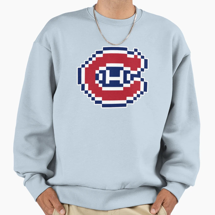 Montreal Hockey 8 Bit Video Games And T-Shirt - Custom Art Print Unisex - T-Shirt, Sweatshirt, Hoodie