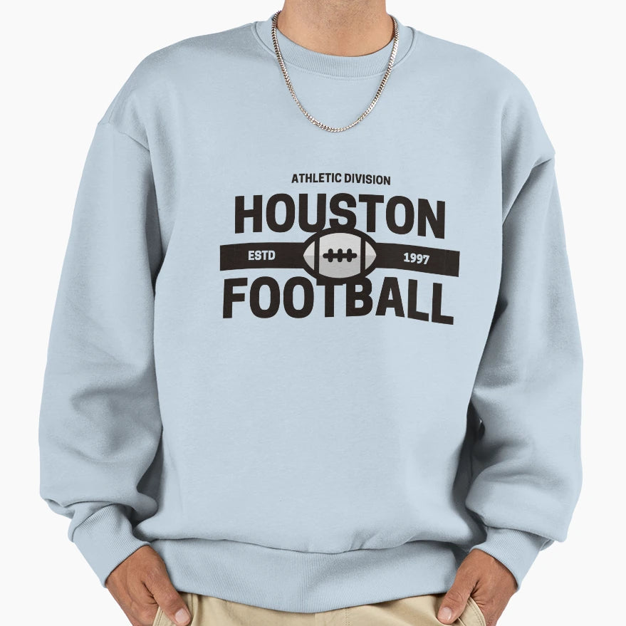 Houston Football Sweatshirt - Minimalist Print Men Women - T-Shirt, Sweatshirt, Hoodie