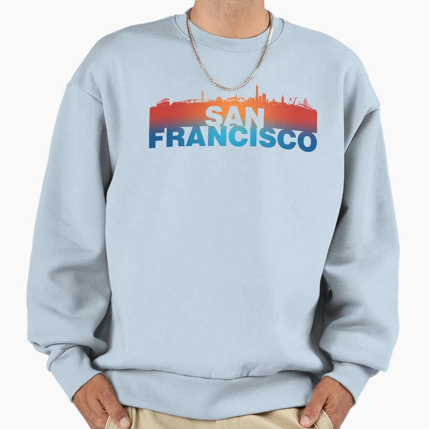 San Francisco City Skyline Landmark Sweatshirt - Minimalist Print Unisex - T-Shirt, Sweatshirt, Hoodie