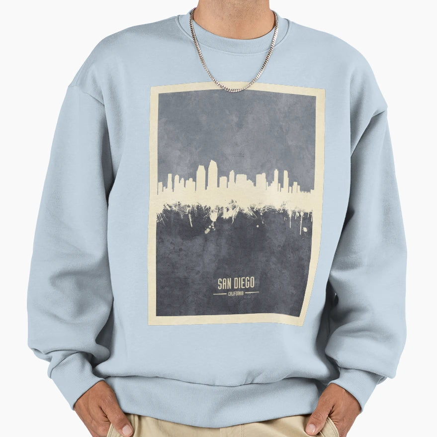 San Diego California Skyline Sweatshirt - Casual Everyday Wear for Adults - T-Shirt, Sweatshirt, Hoodie