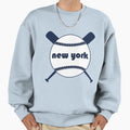 New York Throwback Baseball Crossed Bats Sweatshirt - Unique Graphic Unisex - T-Shirt, Sweatshirt, Hoodie