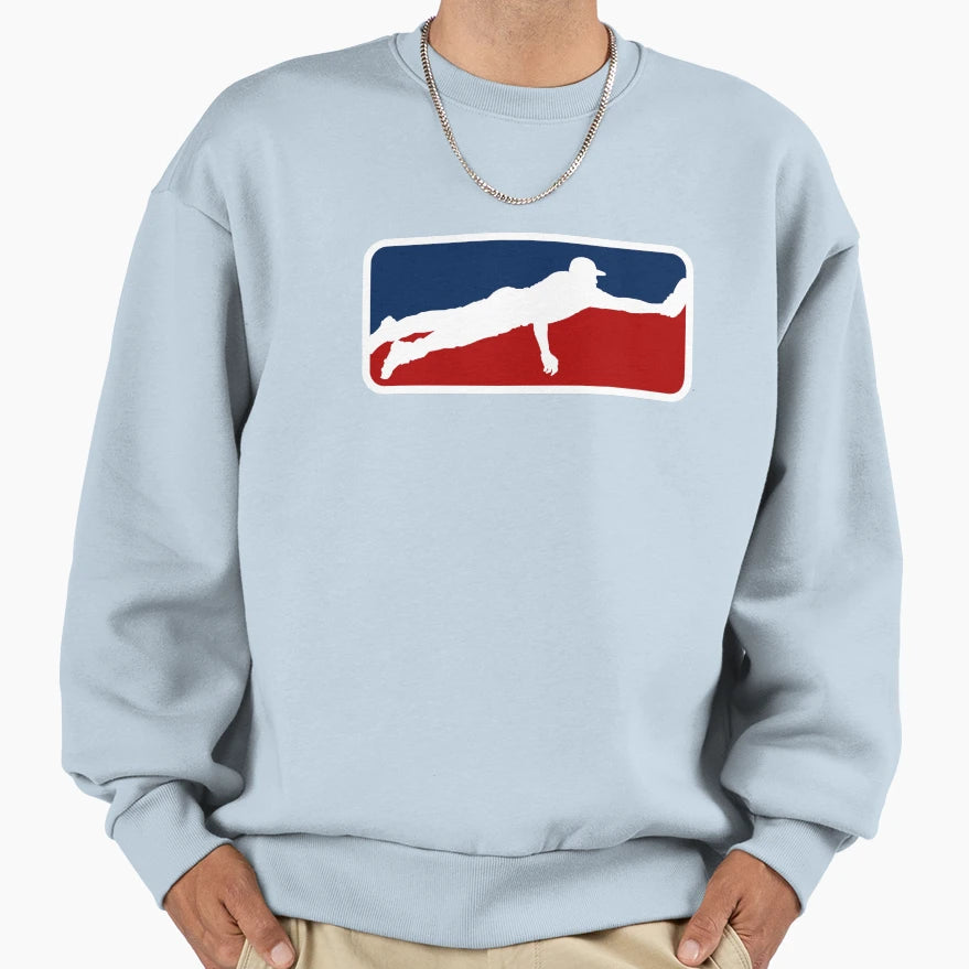 Baseball Logo Diving Catch Sweatshirt - Graphic Print Unisex - T-Shirt, Sweatshirt, Hoodie