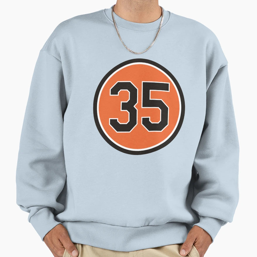 Mike Mussina 35 Jersey Number Sweatshirt - Novelty Apparel for Adults - T-Shirt, Sweatshirt, Hoodie