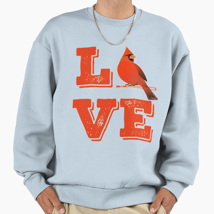 Love St Louis Missouri Baseball Fan Sweatshirt - Novelty Apparel for Adults - T-Shirt, Sweatshirt, Hoodie