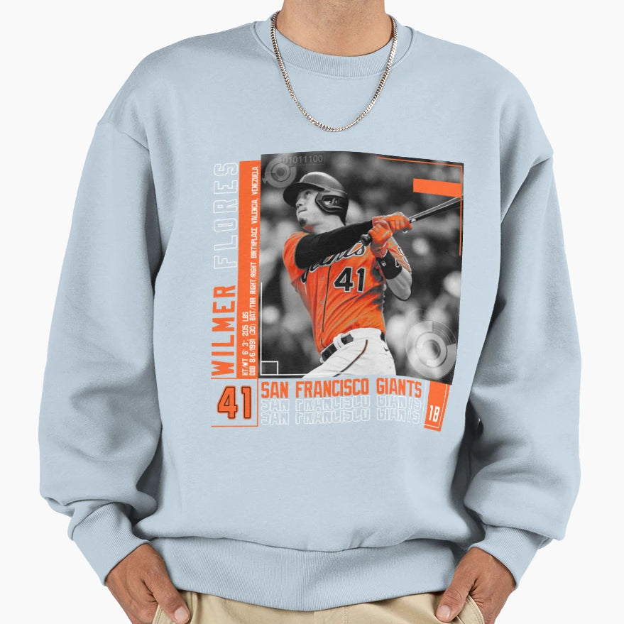 Wilmer Flores Baseball Sweatshirt - Custom Art Print Men Women - T-Shirt, Sweatshirt, Hoodie