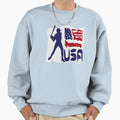 Usa Baseball Sweatshirt - Casual Everyday Wear Men Women - T-Shirt, Sweatshirt, Hoodie