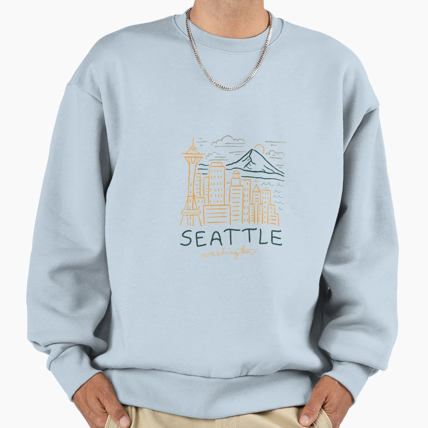 Simple Seattle Sweatshirt - Unique Graphic Men Women - T-Shirt, Sweatshirt, Hoodie