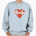 Houston Texas I Love Baseball Heart Sweatshirt - Graphic Print Men Women - T-Shirt, Sweatshirt, Hoodie