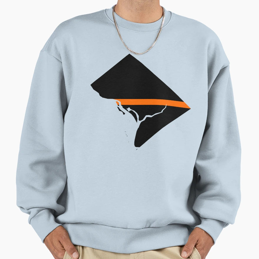 Washington Dc Thin Orange Line Sweatshirt - Graphic Print Men Women - T-Shirt, Sweatshirt, Hoodie