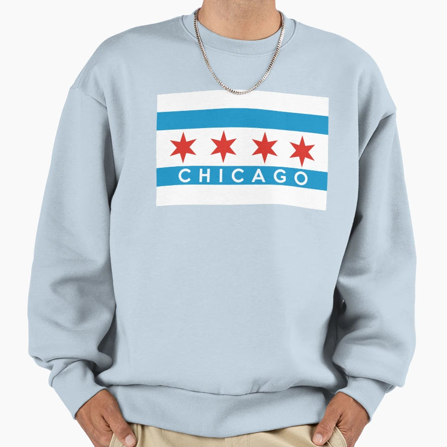 Chicago Flag Sweatshirt - Novelty Apparel for Adults - T-Shirt, Sweatshirt, Hoodie