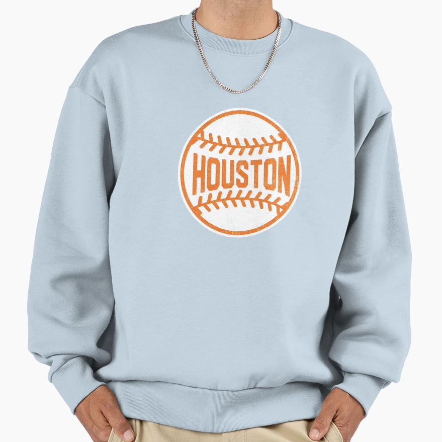 Houston Baseball Stitches Sweatshirt - Unique Graphic Men Women - T-Shirt, Sweatshirt, Hoodie