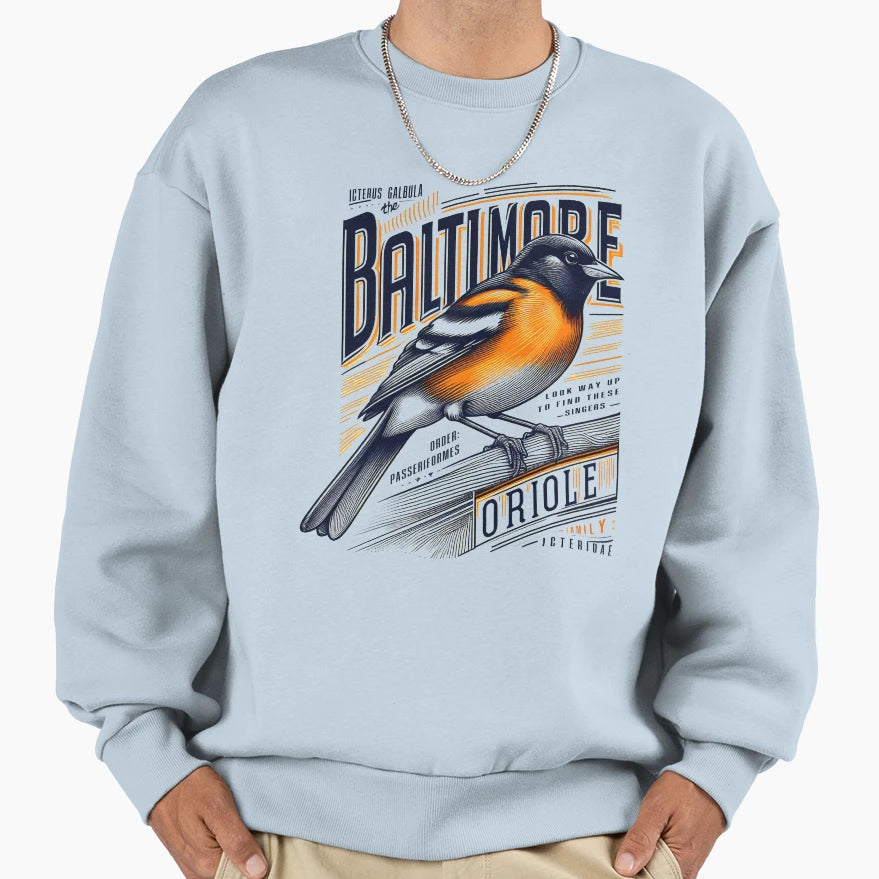 Baltimore Oriole Sweatshirt - Graphic Print Unisex - T-Shirt, Sweatshirt, Hoodie