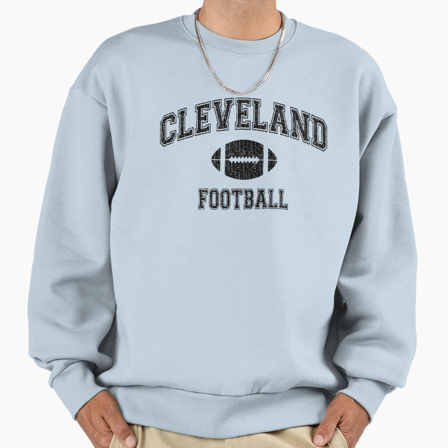 American Football Sport Cleveland Sweatshirt - Minimalist Print Men Women - T-Shirt, Sweatshirt, Hoodie