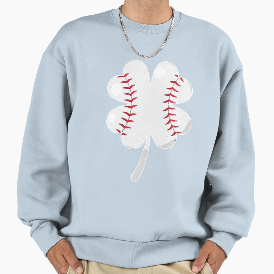 Baseball Shamrock Sweatshirt - Aesthetic Graphic Men Women - T-Shirt, Sweatshirt, Hoodie