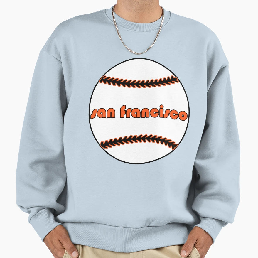 San Francisco Throwback Baseball Sweatshirt - Trendy Graphic for Adults - T-Shirt, Sweatshirt, Hoodie