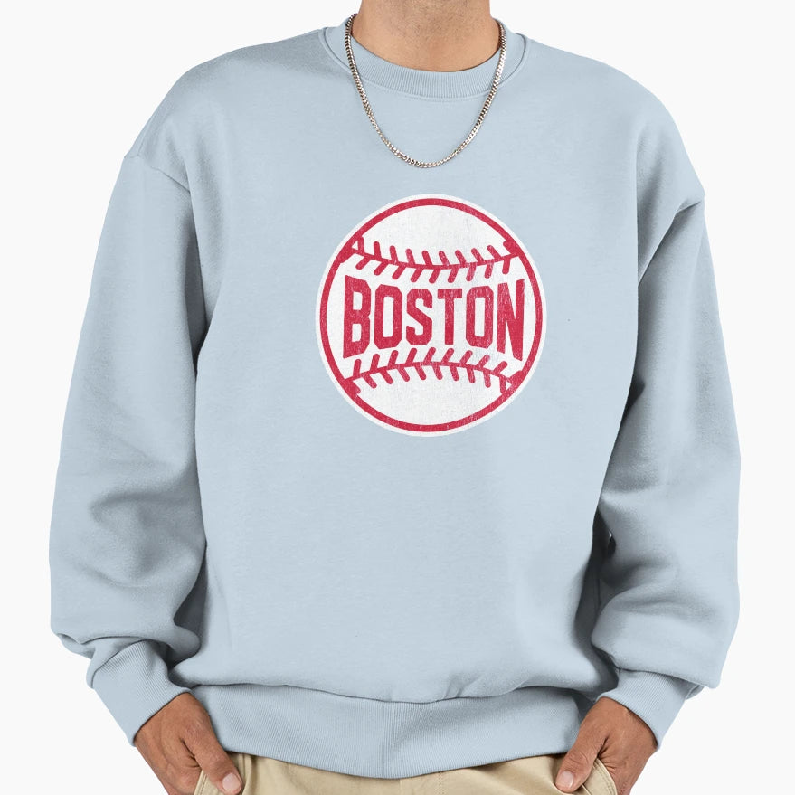 Boston Baseball Stitches Sweatshirt - Custom Art Print Men Women - T-Shirt, Sweatshirt, Hoodie