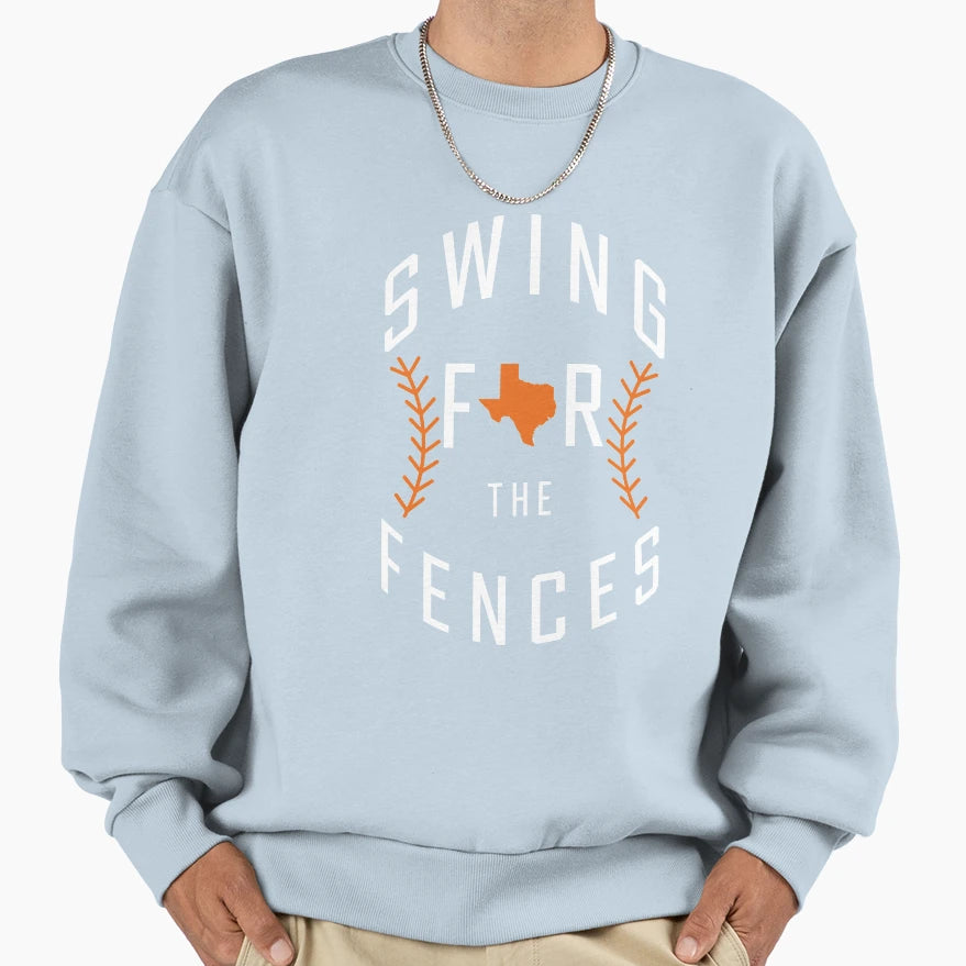 Houston Baseball Swing Fences Sweatshirt - Casual Everyday Wear Unisex - T-Shirt, Sweatshirt, Hoodie