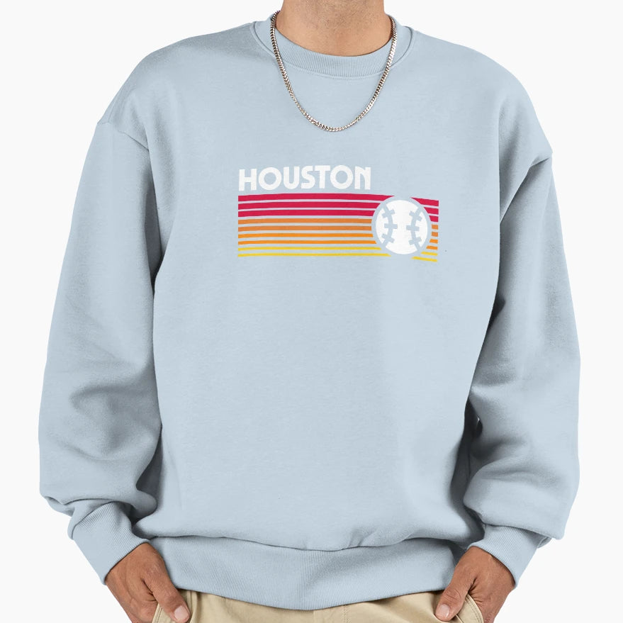 Houston Baseball Game Day Sweatshirt - Trendy Graphic Men Women - T-Shirt, Sweatshirt, Hoodie