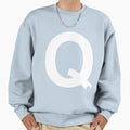 Q White Sweatshirt - Aesthetic Graphic Unisex - T-Shirt, Sweatshirt, Hoodie