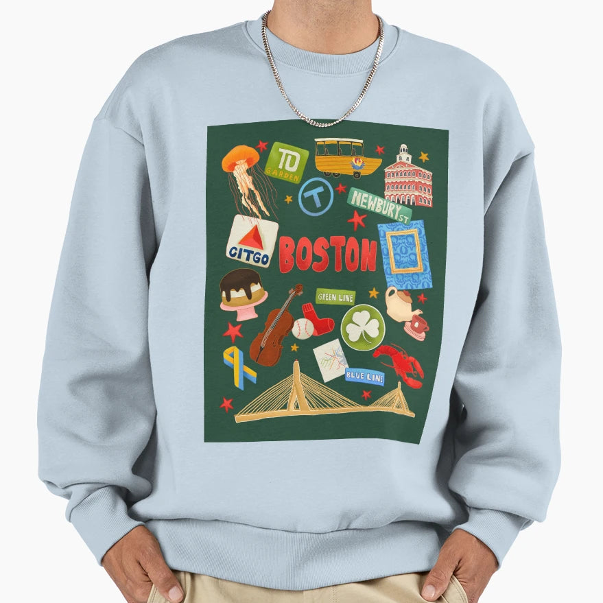 Boston Icons Sweatshirt - Streetwear Style Men Women - T-Shirt, Sweatshirt, Hoodie