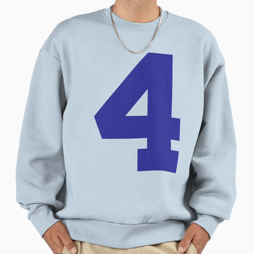 Number 4 Blue Four Sports Five Sweatshirt - Casual Everyday Wear Men Women - T-Shirt, Sweatshirt, Hoodie
