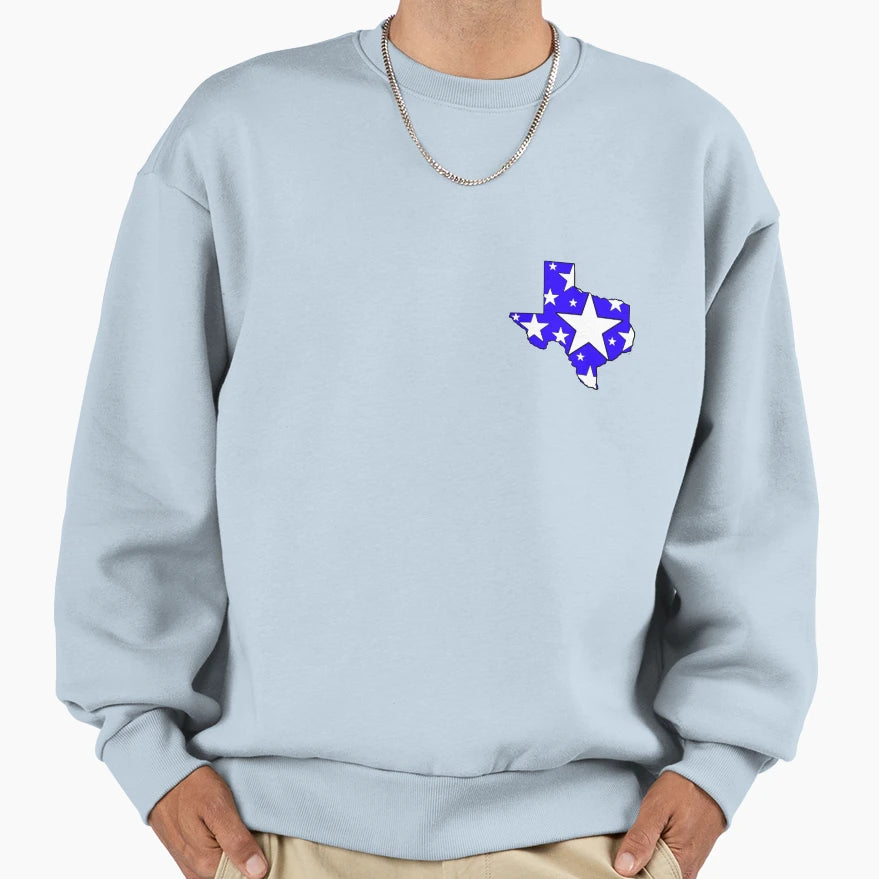 Royal Blue Texas Stars Sweatshirt - Streetwear Style Men Women - T-Shirt, Sweatshirt, Hoodie