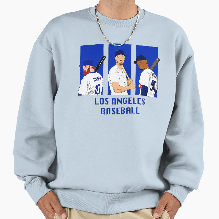 La Dodgers Los Angeles Baseball Sweatshirt - Minimalist Print for Adults - T-Shirt, Sweatshirt, Hoodie