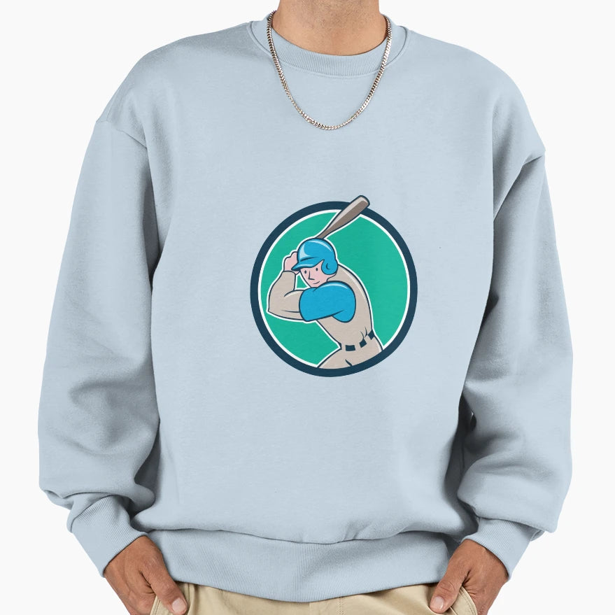 Baseball Player Batting Circle Sweatshirt - Unique Graphic for Adults - T-Shirt, Sweatshirt, Hoodie